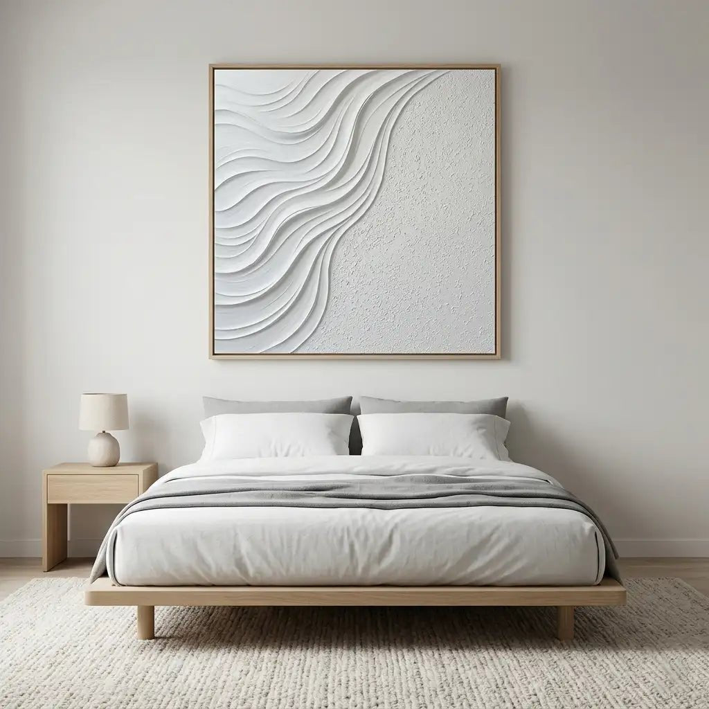 White Textured Wall Art MT211 - Tactile Atelier