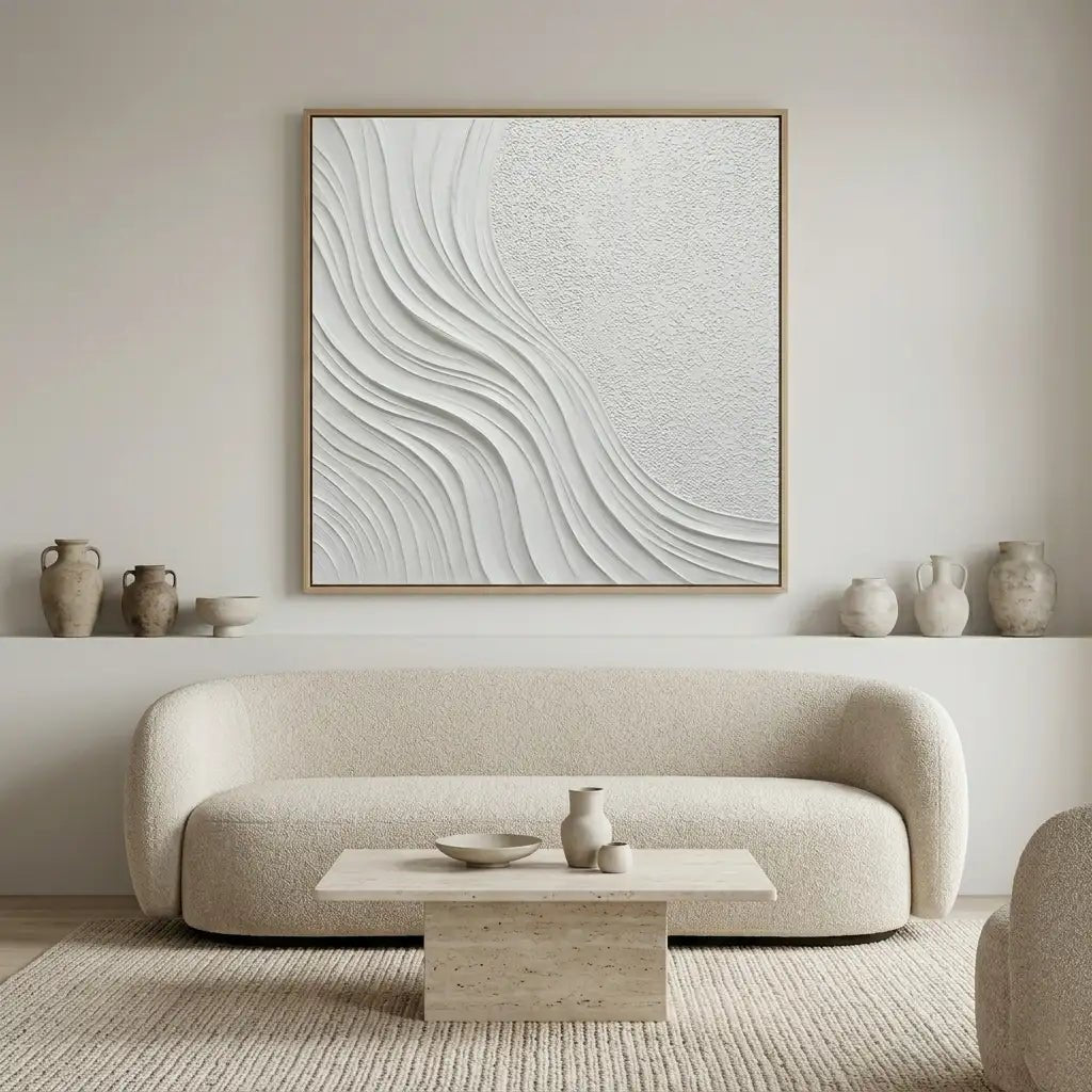 White Textured Wall Art MT211 - Tactile Atelier