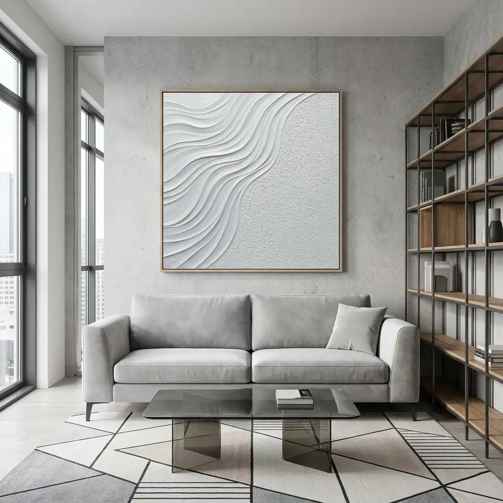 White Textured Wall Art MT211 - Tactile Atelier