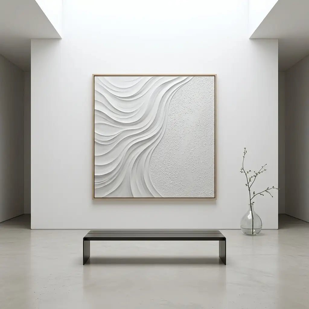 White Textured Wall Art MT211 - Tactile Atelier